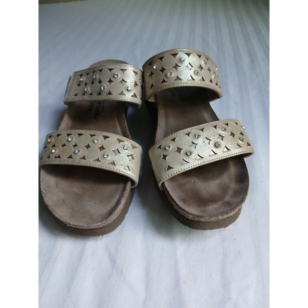 Naot Sandals 38 Susan Rose Gold Studded Cork Cushioned Comfort Casual  Leather - Picture 2 of 16